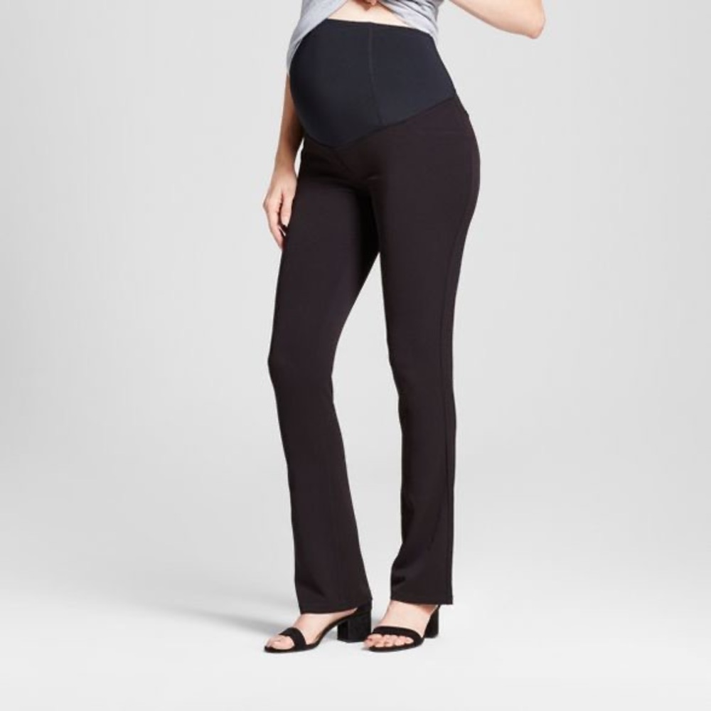 NWT Maternity 16 Crossover Bootcut Trouser Black